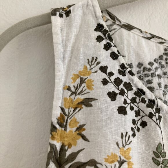 Cynthia Rowley 100% Linen White Floral Fern Shift Dress Womens Small Lagenlook - Picture 4 of 11